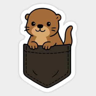 Cute Baby Otter Pocket Pal Funny Aquatic Animal Otter Sticker